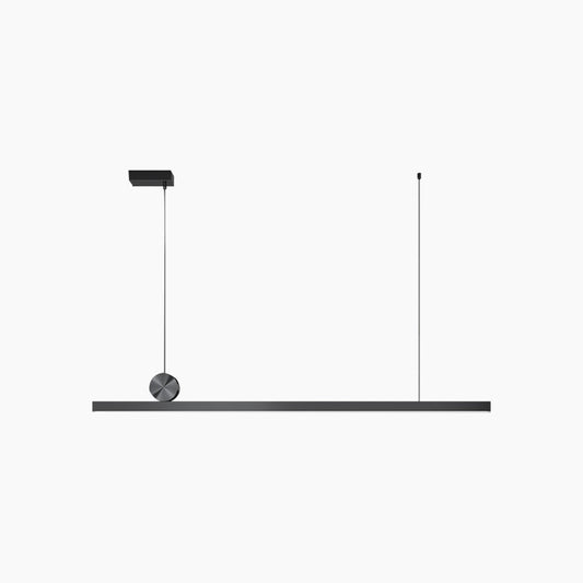 Suspension Simple Longue Linéaire LED Dimmable, Noire