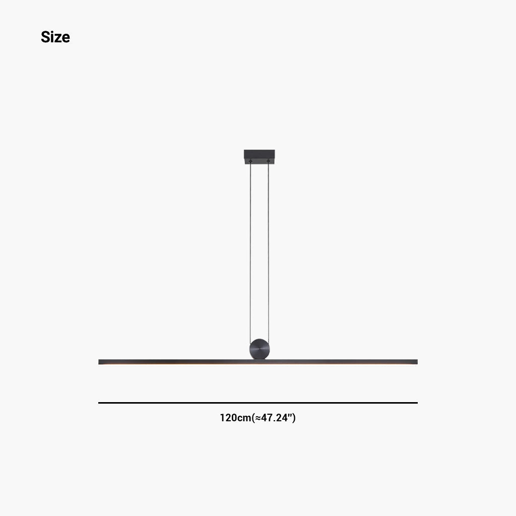 Suspension Longue Bande Linéaire Dimmable LED, Noir