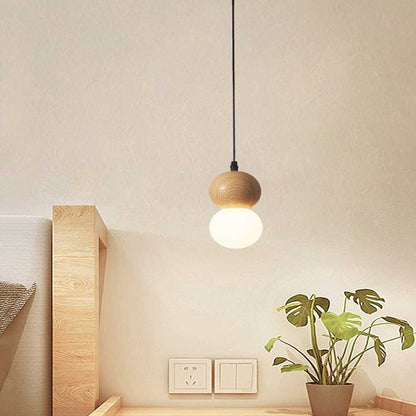 Suspension Mini Globe Ball Kalebas, Bois &amp; Verre