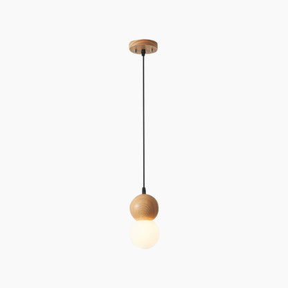 Suspension Mini Globe Ball Kalebas, Bois &amp; Verre