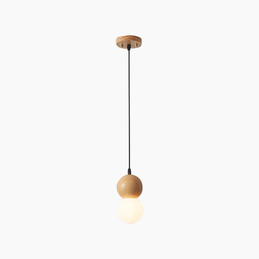 Suspension Mini Globe Ball Kalebas, Bois &amp; Verre