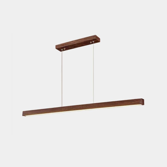 Suspension Minimaliste Élégante Linéaire LED, Couleur Noyer