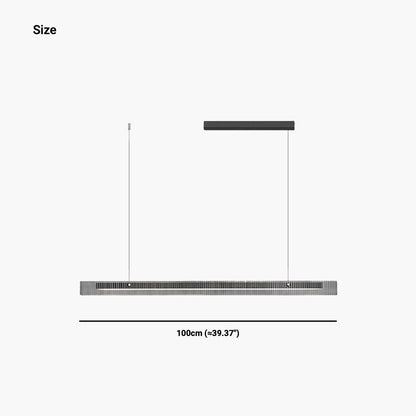 Suspension Minimaliste Linéaire en Verre LED Dimmer, Noir