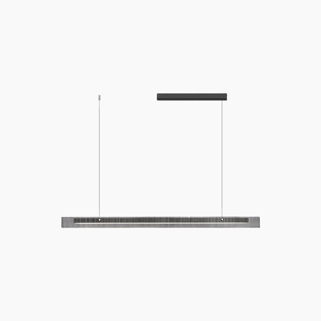 Suspension Minimaliste Linéaire en Verre LED Dimmer, Noir