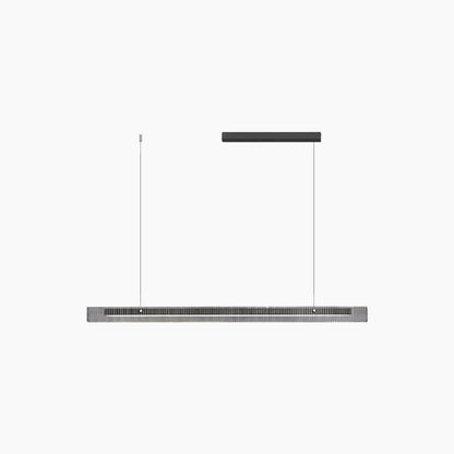 Suspension Minimaliste Linéaire en Verre LED Dimmer, Noir