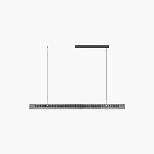 Suspension Minimaliste Linéaire en Verre LED Dimmer, Noir