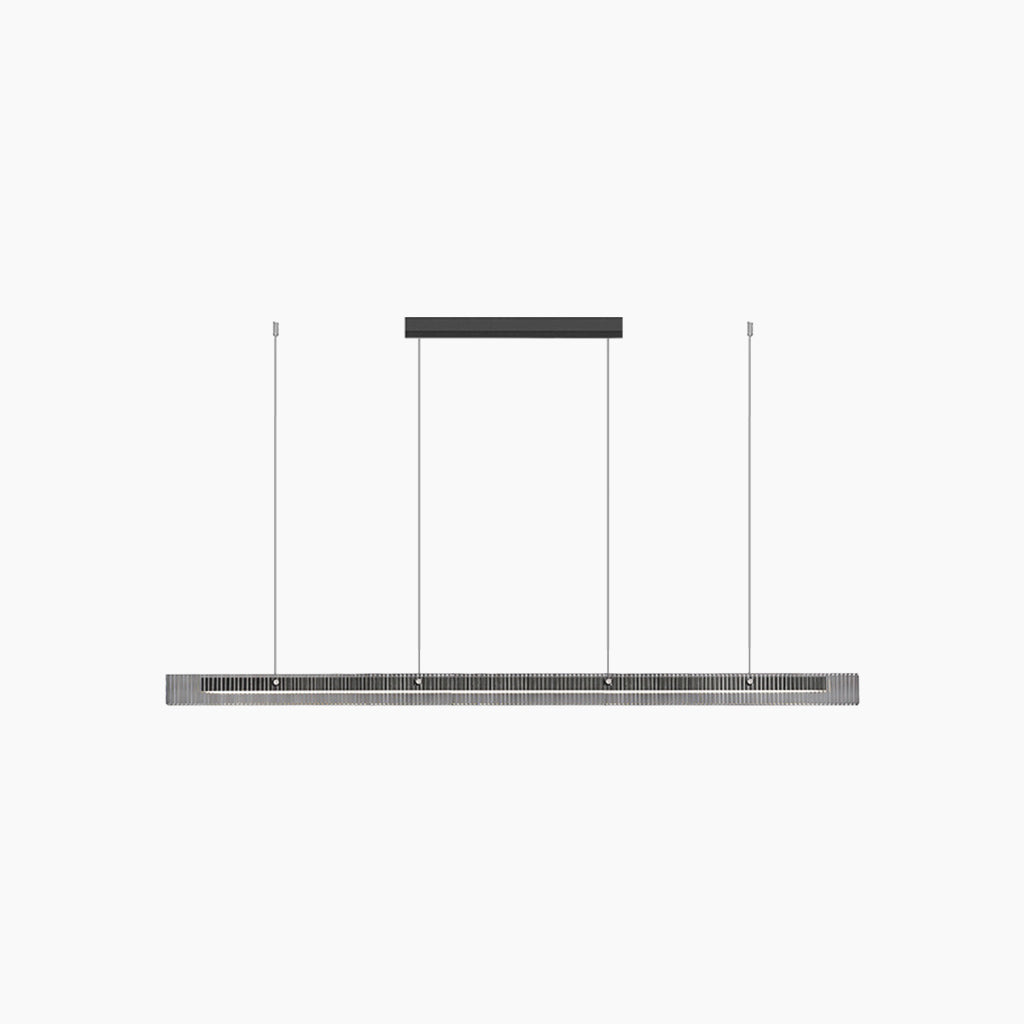 Suspension Minimaliste Linéaire en Verre LED Dimmer, Noir