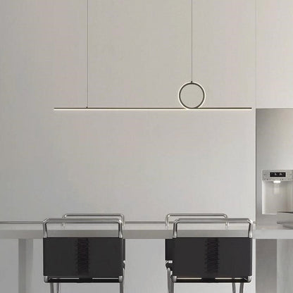 Suspension Minimaliste Linéaire Boucle Cuivre LED Dimmable