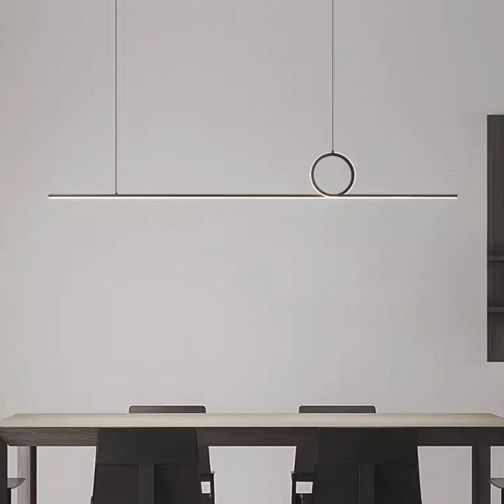 Suspension Minimaliste Linéaire Boucle Cuivre LED Dimmable