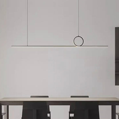 Suspension Minimaliste Linéaire Boucle Cuivre LED Dimmable