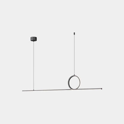 Suspension Minimaliste Linéaire Boucle Cuivre LED Dimmable