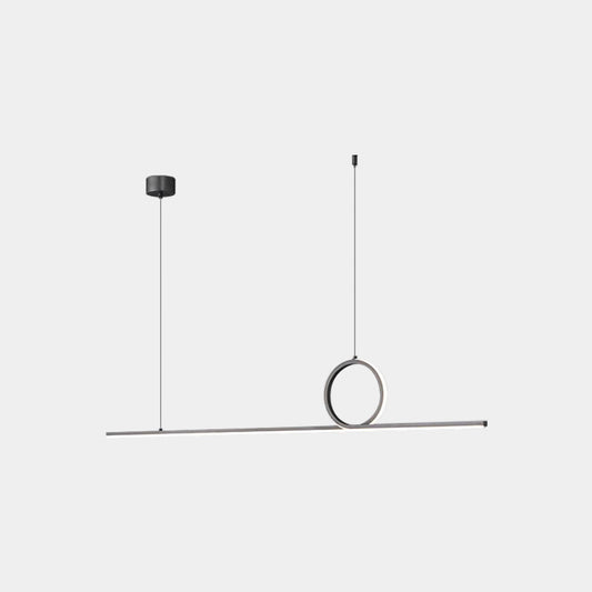 Suspension Minimaliste Linéaire Boucle Cuivre LED Dimmable