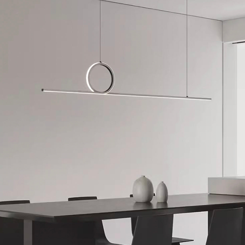 Suspension Minimaliste Linéaire Boucle Cuivre LED Dimmable
