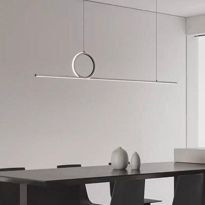Suspension Minimaliste Linéaire Boucle Cuivre LED Dimmable