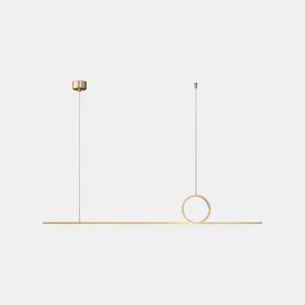 Suspension Minimaliste Linéaire Boucle Cuivre LED Dimmable