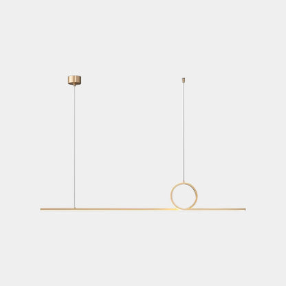 Suspension Minimaliste Linéaire Boucle Cuivre LED Dimmable