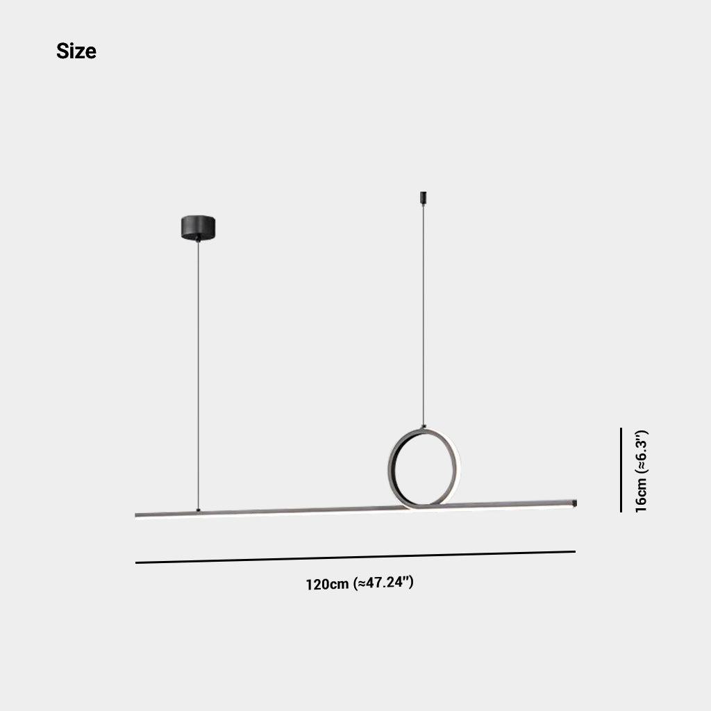 Suspension Minimaliste Linéaire Boucle Cuivre LED Dimmable