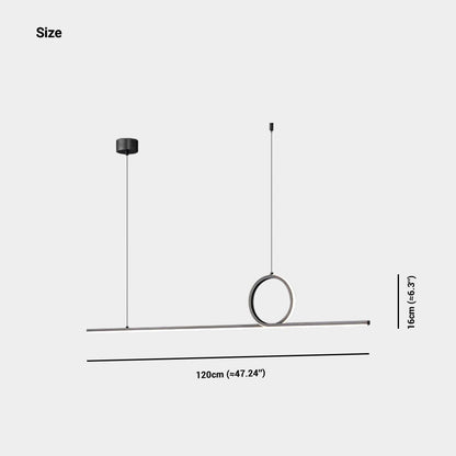 Suspension Minimaliste Linéaire Boucle Cuivre LED Dimmable