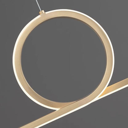 Suspension Minimaliste Linéaire Boucle Cuivre LED Dimmable
