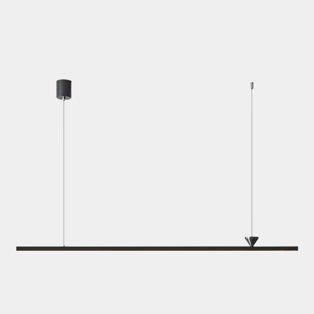 Suspension Minimaliste Élégante Longue Barre Linéaire Cuivre LED, Noir / Or