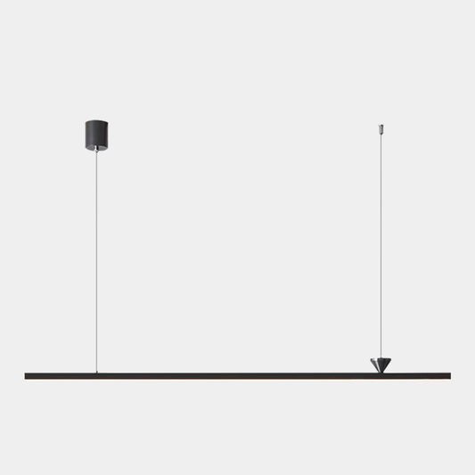 Suspension Minimaliste Élégante Longue Barre Linéaire Cuivre LED, Noir / Or