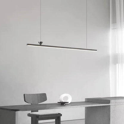 Suspension Minimaliste Élégante Longue Barre Linéaire Cuivre LED, Noir / Or