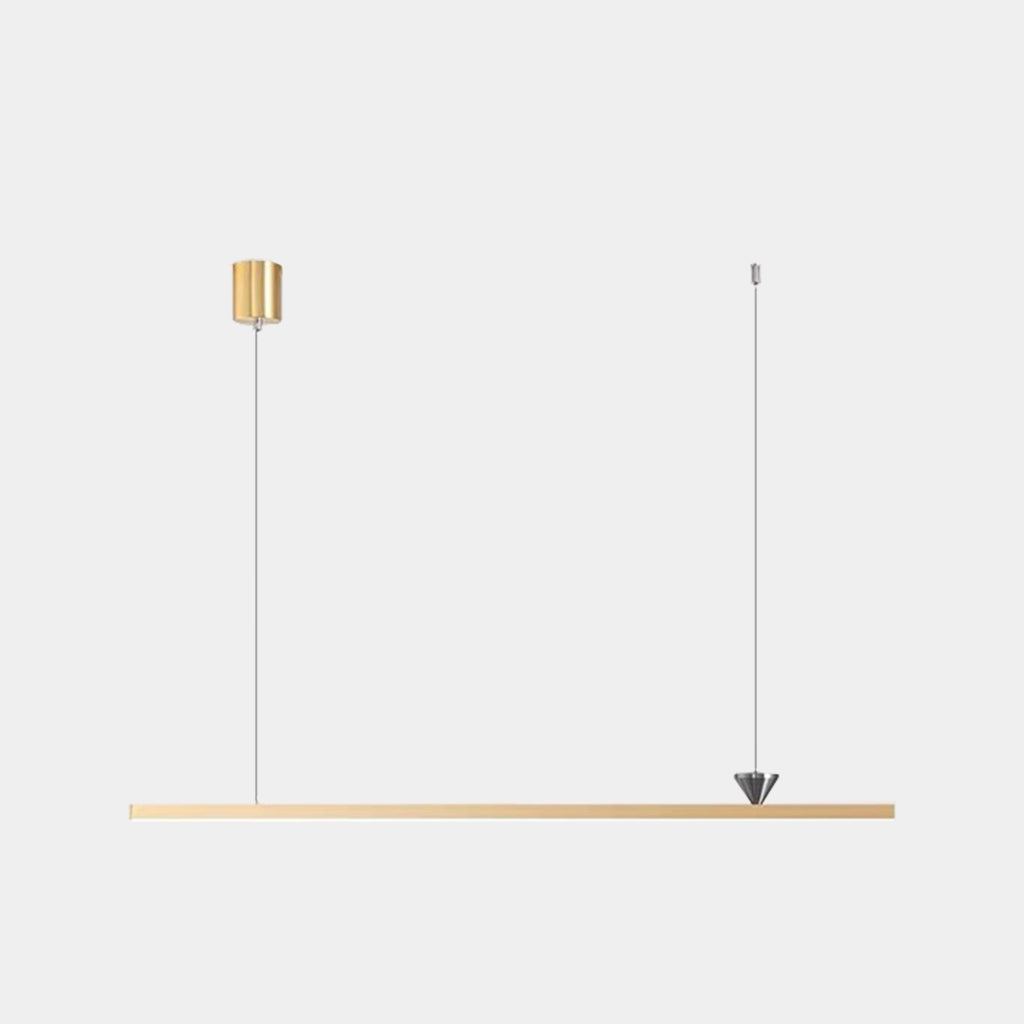 Suspension Minimaliste Élégante Longue Barre Linéaire Cuivre LED, Noir / Or
