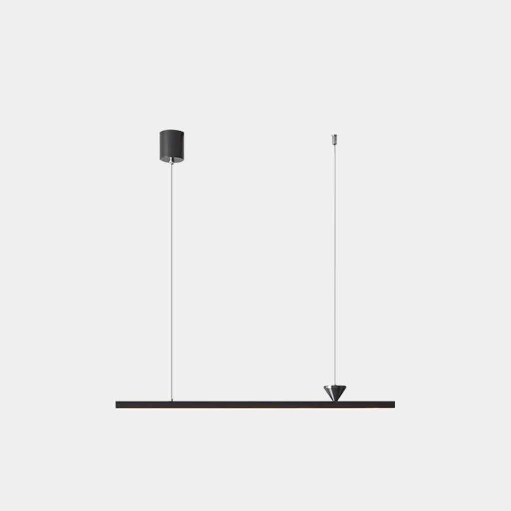 Suspension Minimaliste Élégante Longue Barre Linéaire Cuivre LED, Noir / Or