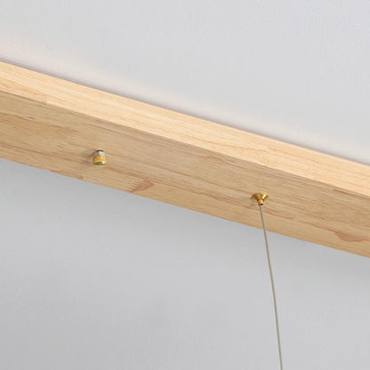 Suspension légère minimaliste en bois rectangulaire LED dimmable