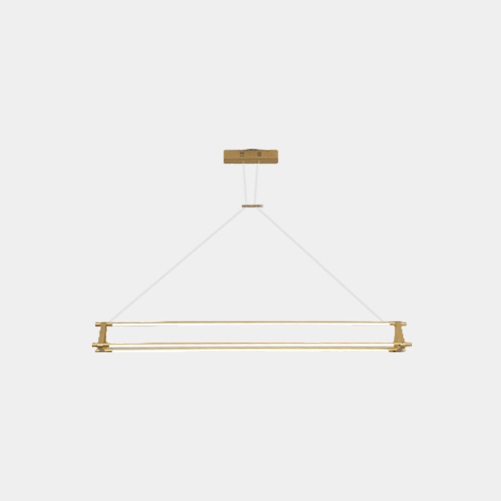 Suspension Moderne en Laiton Long Bar Linéaire LED, Or