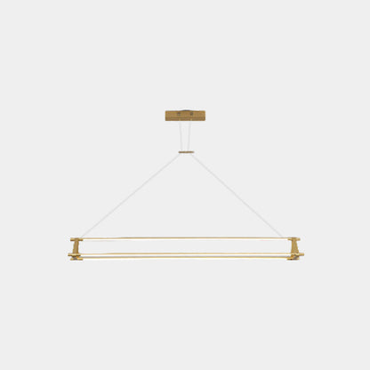Suspension Moderne en Laiton Long Bar Linéaire LED, Or