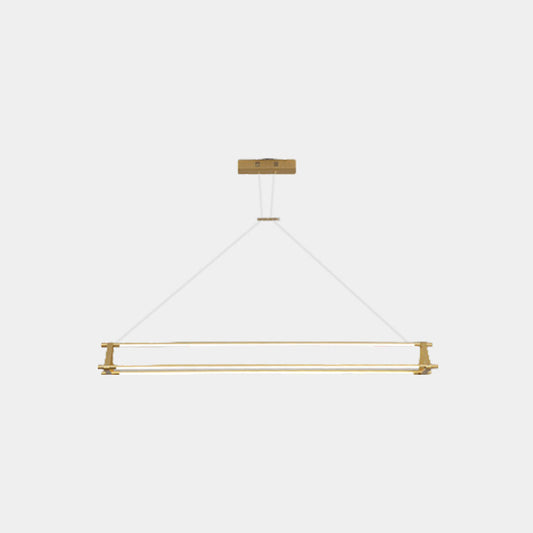 Suspension Moderne en Laiton Long Bar Linéaire LED, Or