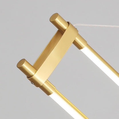 Suspension Moderne en Laiton Long Bar Linéaire LED, Or