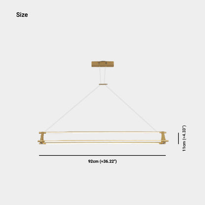 Suspension Moderne en Laiton Long Bar Linéaire LED, Or