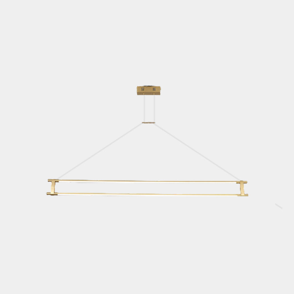 Suspension Moderne en Laiton Long Bar Linéaire LED, Or