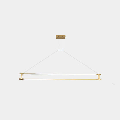 Suspension Moderne en Laiton Long Bar Linéaire LED, Or