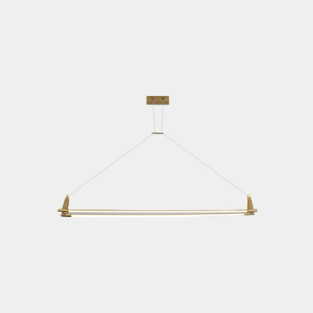 Suspension Moderne en Laiton Long Bar Linéaire LED, Or