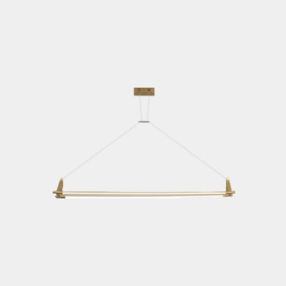 Suspension Moderne en Laiton Long Bar Linéaire LED, Or