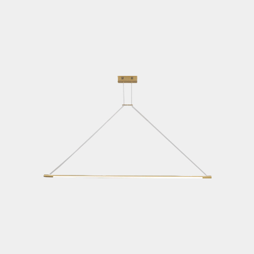Suspension Moderne en Laiton Long Bar Linéaire LED, Or