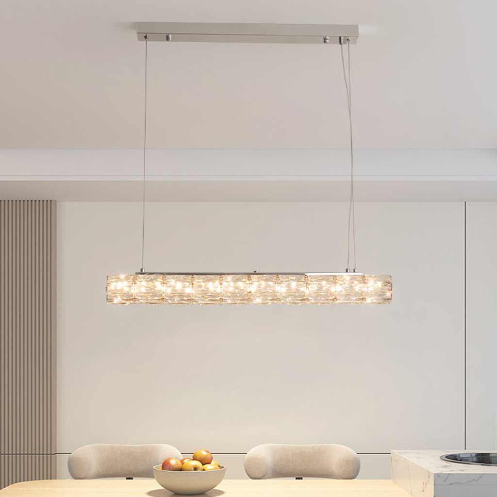 Suspension Moderne Salle à Manger Linéaire Cristal LED