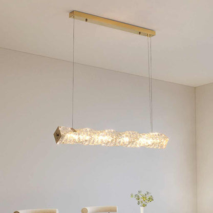 Suspension Moderne Salle à Manger Linéaire Cristal LED