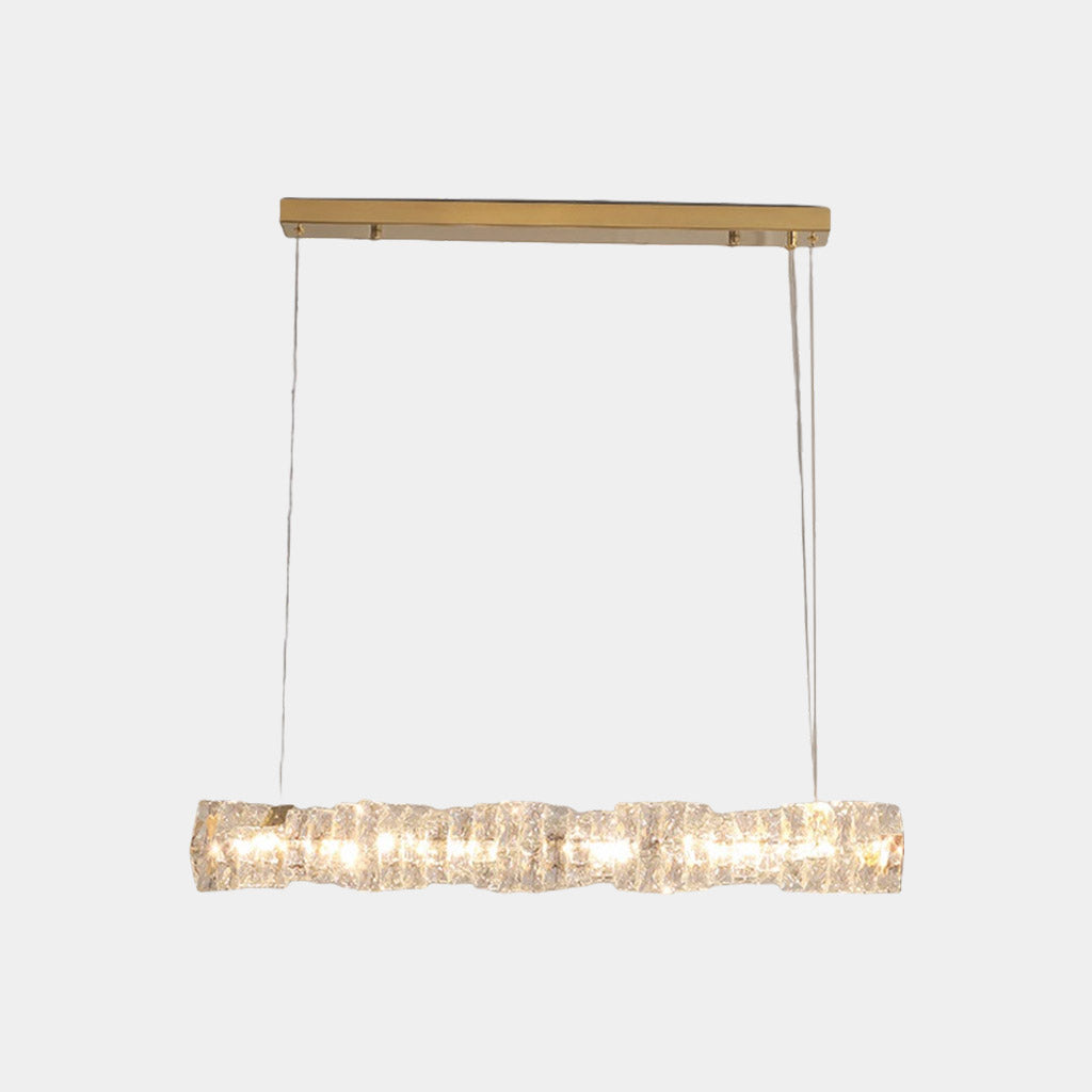 Suspension Moderne Salle à Manger Linéaire Cristal LED