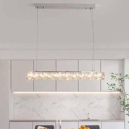 Suspension Moderne Salle à Manger Linéaire Cristal LED
