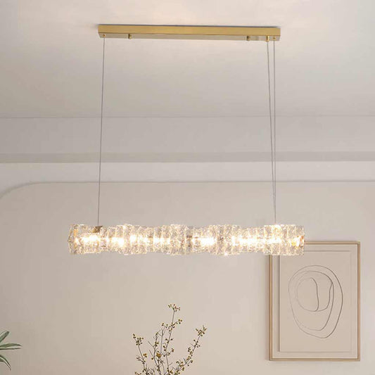 Suspension Moderne Salle à Manger Linéaire Cristal LED