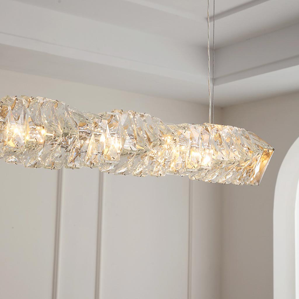Suspension Moderne Salle à Manger Linéaire Cristal LED
