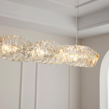 Suspension Moderne Salle à Manger Linéaire Cristal LED