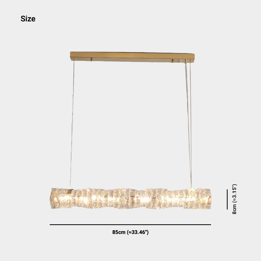 Suspension Moderne Salle à Manger Linéaire Cristal LED