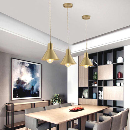 Suspension moderne en laiton doré pour salle à manger