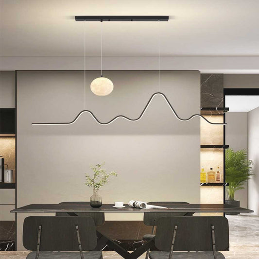 Suspension Nordic Décorative Lune et Vague LED, 3 Couleurs