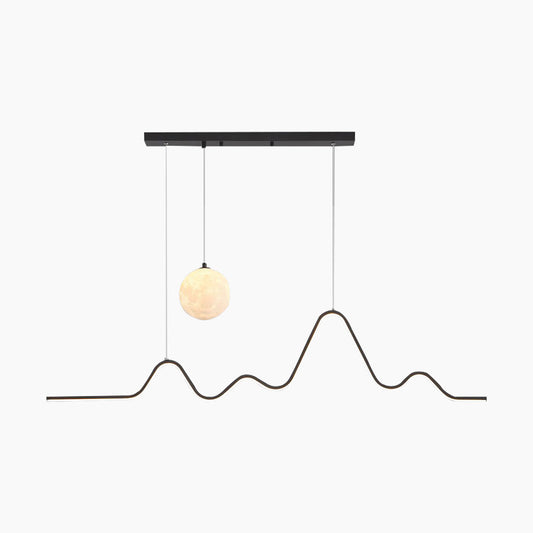 Suspension Nordic Décorative Lune et Vague LED, 3 Couleurs